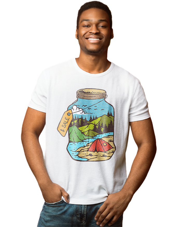 Carry the Outdoors with You – Men’s “Camping Jar” Graphic T-Shirt
