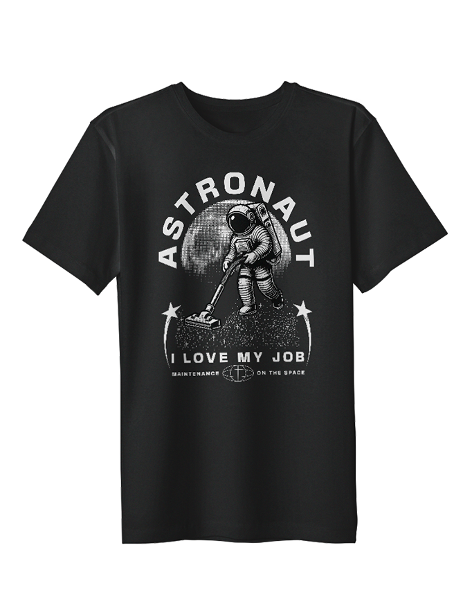 Women’s Astronaut Half Sleeve Round Neck T-Shirt – Space Graphic Tee