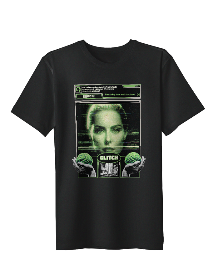 Break the Code of Ordinary Style – Women’s Glitch Half Sleeve Round Neck T-Shirt