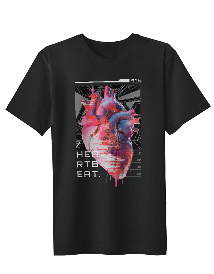 Women's Feel the Pulse of Style with the Heart Beat T-Shirt