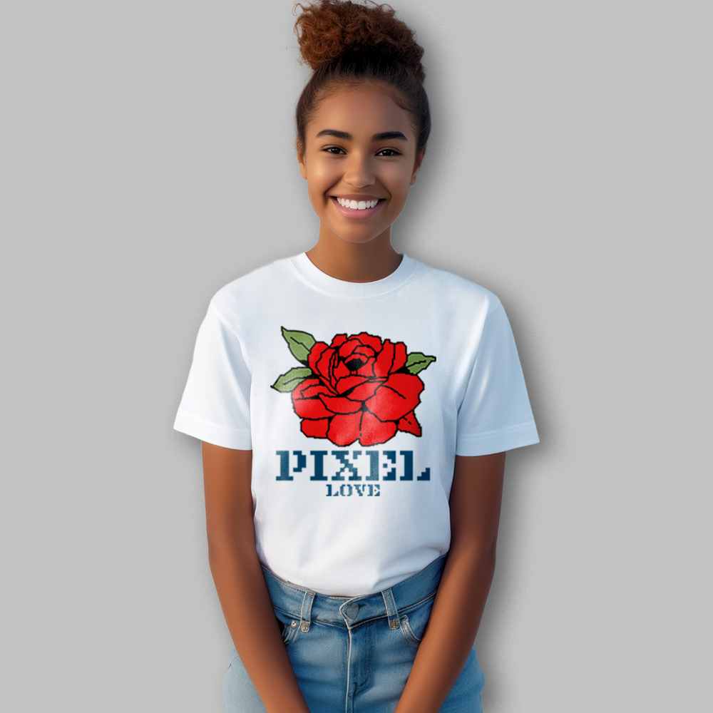 Rose in Pixels Woman's T shirt β Because Your Style Deserves More