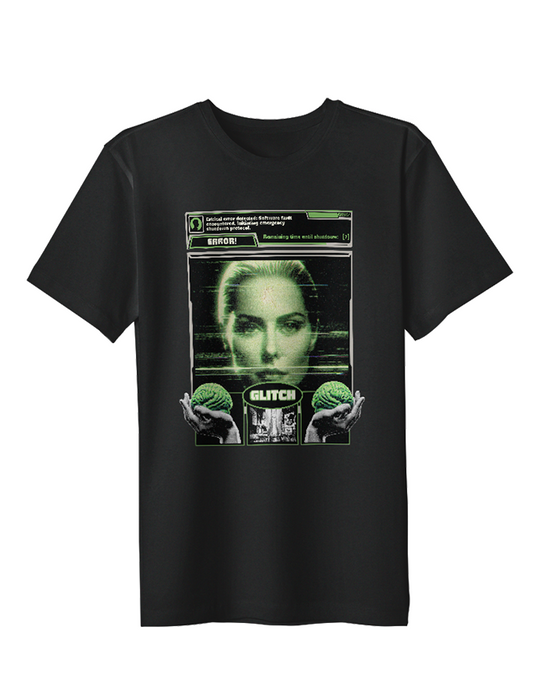 Break the Code of Ordinary Style – Women’s Glitch Half Sleeve Round Neck T-Shirt