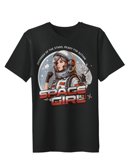 Women's Space Girl Graphic T-Shirt – Futuristic Astronaut Tee